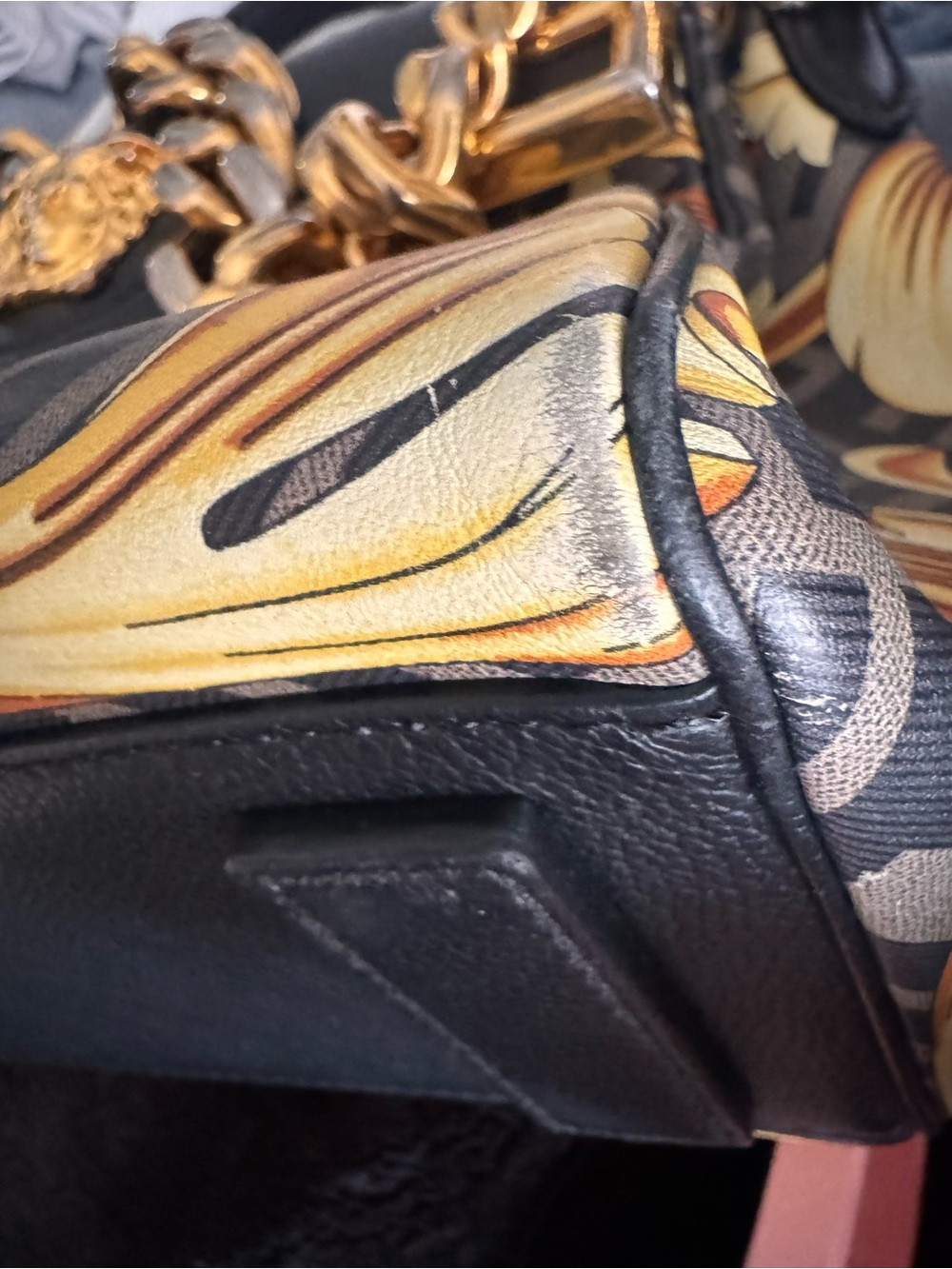 Fendace La Medusa Bag w/ gold chain Fendi & Versace Collaboration 2022 , AS IS - Picture 9 of 17